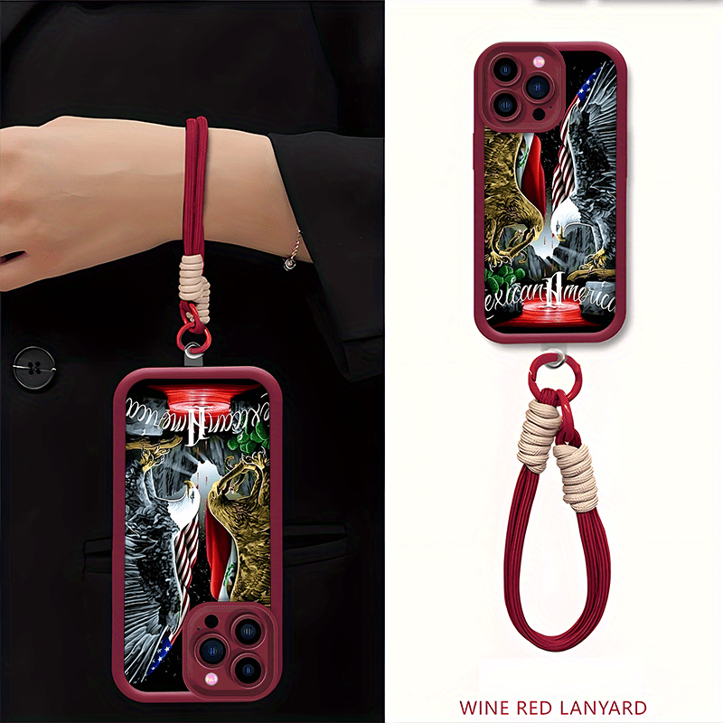 New Cartoon Eagle Phone Cases Designed for The Iphone 14 Pro, Featuring a Lanyard Suitable for All Genders. These High-Quality TPU Soft Silicone Cases Offer Anti-Fall Protection And Serve As Mobile Phone Accessories.